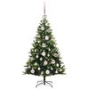 vidaXL K&uuml;nstlicher geflammter Weihnachtsbaum 150 LEDs Gr&uuml;n 120 cm