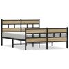 vidaXL Metallbett ohne Matratze Sonoma-Eiche 135x190 cm