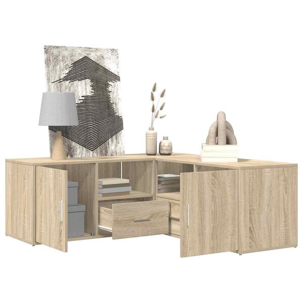 vidaXL Eckregal Sonoma-Eiche 200x40x45 cm Holzwerkstoff