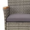 vidaXL 3-tlg. Garten-Bistro-Set mit Kissen Grau Poly Rattan