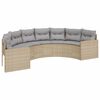 vidaXL 2-tlg. Garten-Sofagarnitur Halbrund Beige Poly-Rattan