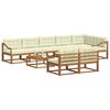 vidaXL Outdoor-Sofagarnitur mit Kissen 9 pcs Natur und Creme