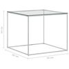 vidaXL Couchtisch Silbern 50x50x43 cm Edelstahl und Glas