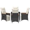 vidaXL Garten Essgruppe mit Kissen 5 pcs Schwarz Poly-Rattan