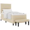 vidaXL Boxspringbett mit Kopfteil Creme 100 x 200 cm Stoff