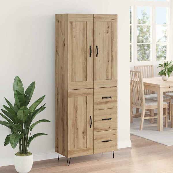 vidaXL Highboard Artisan-Eiche 69,5 x 34 x 180 cm Holzwerkstoff