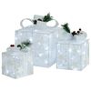 vidaXL Geschenkboxen Deko-Set 3 Stk. Wei&szlig; Outdoor Indoor