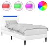 vidaXL Bettrahmen mit LED-Lichtleisten Wei&szlig; 80 x 200 cm Kunstleder