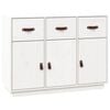 vidaXL Sideboard Wei&szlig; 100x40x75 cm Massivholz Kiefer