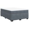 vidaXL Boxspringbett mit Matratze Dunkelgrau 140x190 cm Samt