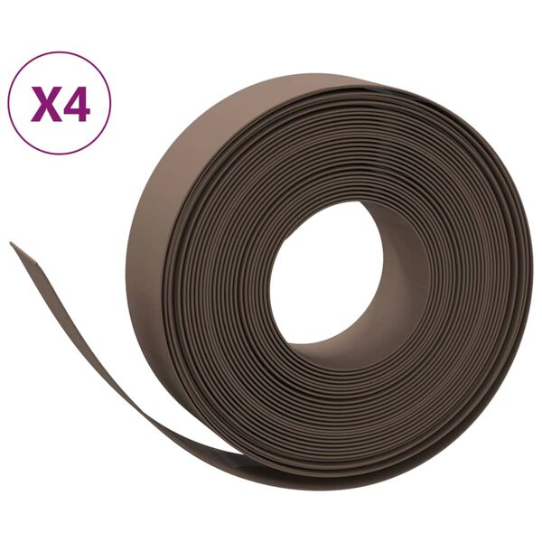 vidaXL Rasenkanten 4 Stk. Braun 10 m 15 cm Polyethylen
