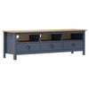 vidaXL TV-Schrank Hill Grau 158x40x47 cm Massivholz Kiefer