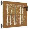 vidaXL Gartentor 85x75 cm Cortenstahl Bambus-Design