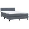 vidaXL Boxspringbett mit Matratze & LED Dunkelgrau 160x220 cm Samt