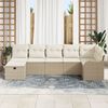 vidaXL Sofa Set mit Kissen mit Speicher Beige und Creme Poly-Rattan