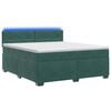 vidaXL Boxspringbett mit Matratze und LED Dunkelgr&uuml;n 140 x 190 cm Samt