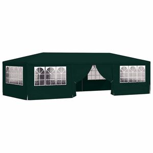 vidaXL Profi-Partyzelt mit Seitenw&auml;nden 4&times;9 m Gr&uuml;n 90 g/m&sup2;
