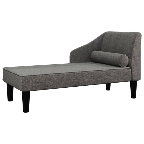 vidaXL Chaiselongue mit Nackenrolle Hellgrau Stoff