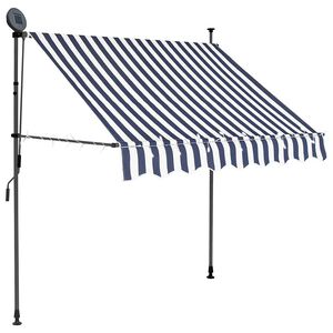 vidaXL Einziehbare Markise Handbetrieben mit LED 100 cm Blau und Wei&szlig;