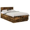 vidaXL Bettrahmen mit Kopfteil R&auml;uchereiche 120 x 200 cm Holzwerkstoff