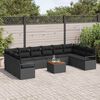 vidaXL Gartensofa-set mit Kissen 11 pcs Schwarz Poly-Rattan