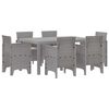 vidaXL Garten Essgruppe 7 pcs Hellgrau Polt Rattan