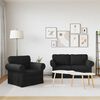 vidaXL Sofa 2 pcs Schwarz