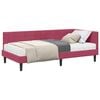 vidaXL Eckbettgestell mit Matratze 2 stk. Weinrot 90 x 200 cm Samt