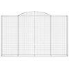 vidaXL Gabionen mit Hochbogen 2 Stk. 300x30x180/200cm Verzinktes Eisen