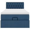 vidaXL Ottomane Bett mit Matratze & LEDs Blau 100x200 cm Stoff