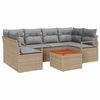 vidaXL Gartensofa-set 7 stk. Beige Poly-Rattan