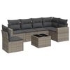vidaXL 7-tlg. Garten-Sofagarnitur mit Kissen Grau Poly Rattan