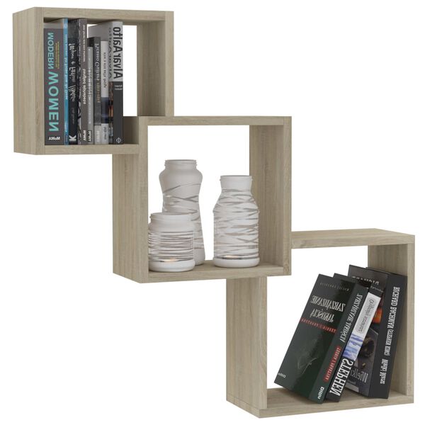 vidaXL Cube Wandregale Sonoma-Eiche 68x15x68 cm Holzwerkstoff