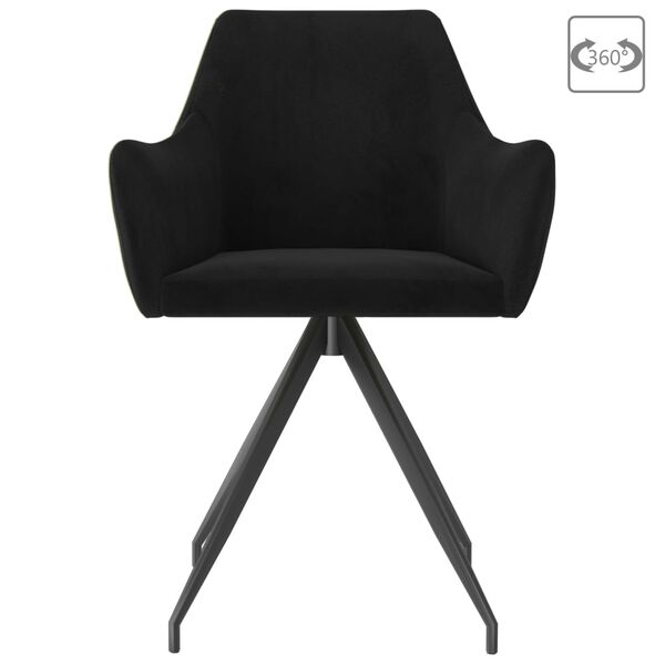 vidaXL Esszimmerst&uuml;hle 2 Stk. Schwarz Samt