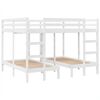 vidaXL Dreifach-Etagenbett Wei&szlig; 160x200/80x160 cm Massivholz Kiefer