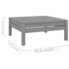 vidaXL 8-tlg. Garten-Lounge-Set Grau Kiefer Massivholz