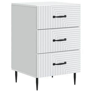 vidaXL Nachttisch mit Schubladen Wei&szlig; 43 x 41 x 66,5 cm Holzwerkstoff