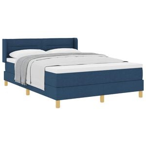 vidaXL Boxspringbett mit Matratze Blau 200 x 140 cm Polyester