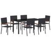 vidaXL Garten Essgruppe 7 stk. Schwarz Poly-Rattan