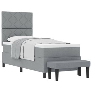 vidaXL Boxspringbett mit Kopfteil Hellgrau 80 x 200 cm Stoff