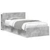 vidaXL Bettgestell mit Stauraum Betongrau 100 x 200 cm Holzwerkstoff
