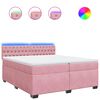 vidaXL Boxspringbett mit Matratze Rosa 200x200 cm Samt