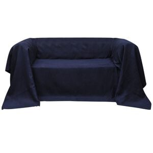 vidaXL Micro-Suede Sofa&uuml;berwurf Tagesdecke Marineblau 140 x 210 cm