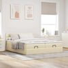 vidaXL Ottoman-Bett mit Matratzen Creme 180x200 cm Stoff
