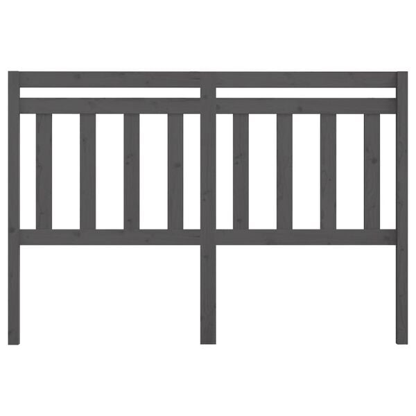 vidaXL Kopfteil Grau 126x4x100 cm Massivholz Kiefer