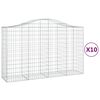 vidaXL Gabionen mit Hochbogen 10Stk. 200x50x120/140cm Verzinktes Eisen
