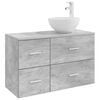 vidaXL Badezimmerm&ouml;bel-Set 2 pcs Betongrau Holzwerkstoff