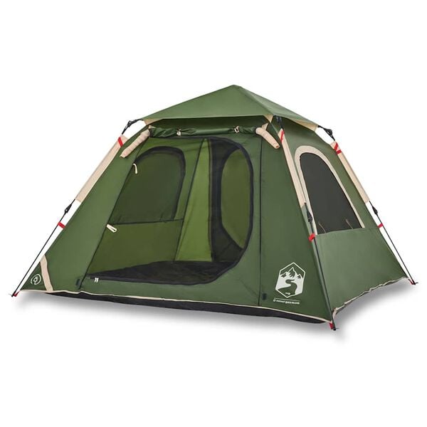 vidaXL Kuppel-Campingzelt 4 Personen Grün Quick Release