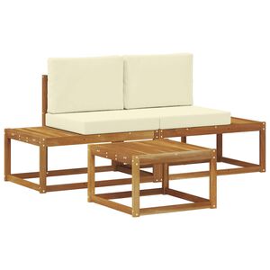 vidaXL Outdoor-Sofagarnitur 3 stk. 2-Sitzer Natur Massivholz Akazie