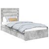 vidaXL Aufbewahrungsbett Beton Grau 90 x 190 cm Holzwerkstoff